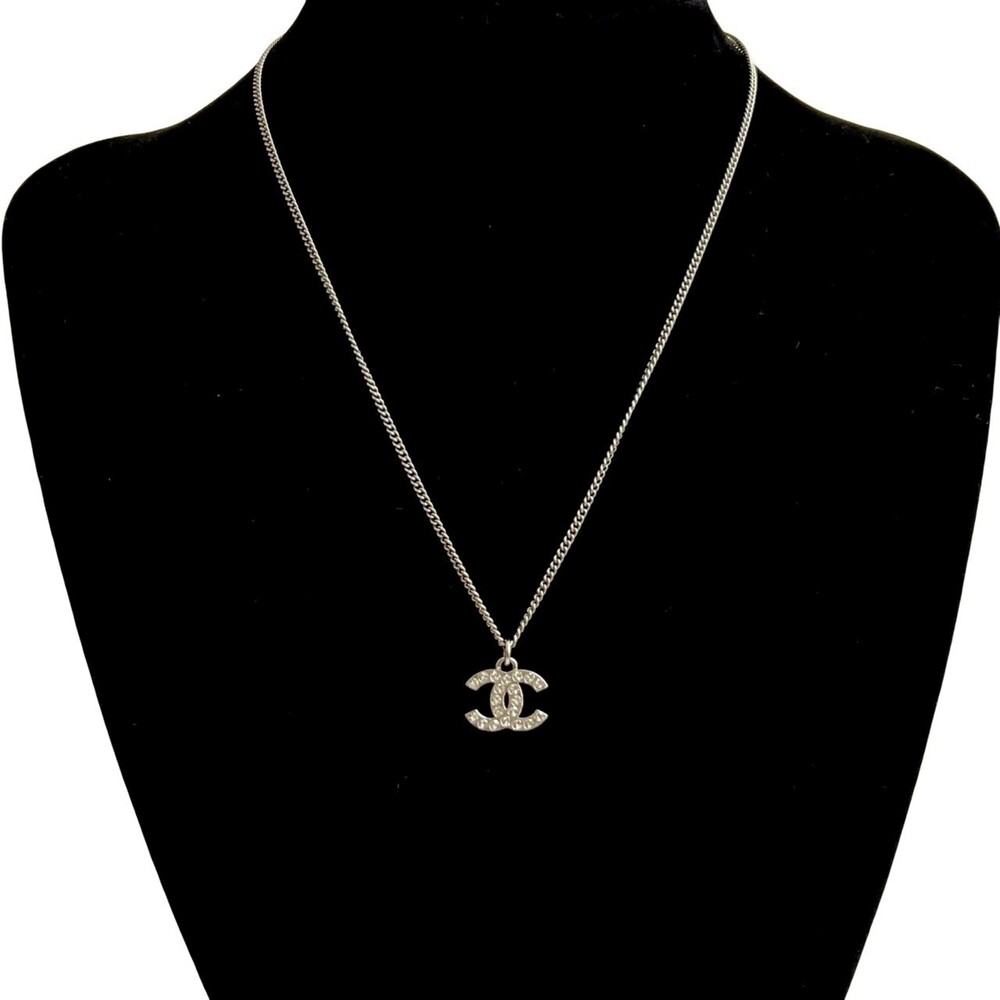 CHANEL Authentic Silver Logo Necklace - Picture 1 of 5